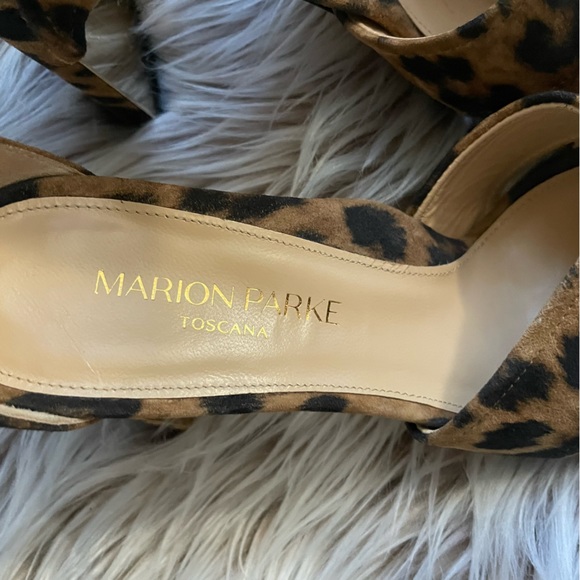 Marion Parke Bella Suede Leopard Ankle Tie Heels - Picture 8 of 13